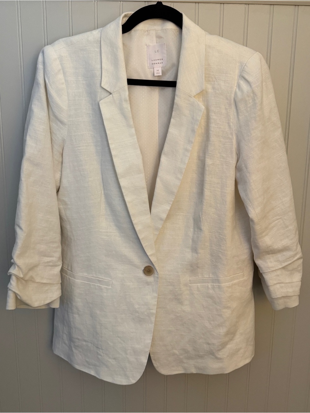 Linen-Style White Blazer Size Medium